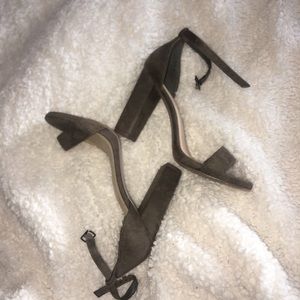 Army Green Suede Heels